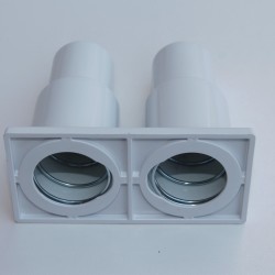 Double Radiator Tube Hiding Sleeve Stringed Plastic Blanc - Thumbnail