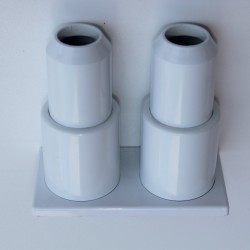 Double Radiator Tube Hiding Sleeve Stringed Plastic Blanc - Thumbnail