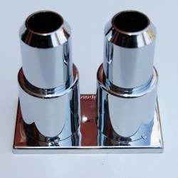 Double Radiator Tube Hiding Sleeve Stringed Plastic Chrome - Thumbnail