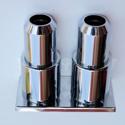 Double Radiator Tube Hiding Sleeve Stringed Plastic Chrome - Thumbnail