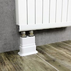 Double Radiator Tube Hiding Sleeve Wide Movable Locked Plastic Blanc - Thumbnail