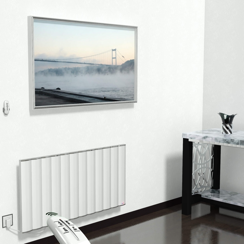 Radiateur électrique en aluminium 600x1200 Blanc 1200W Télécommande