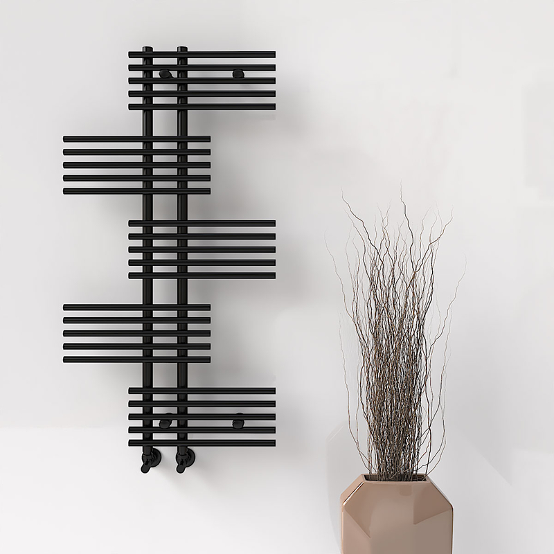 FIJI Decorative Towel Warmer 650x1250 Black Matt