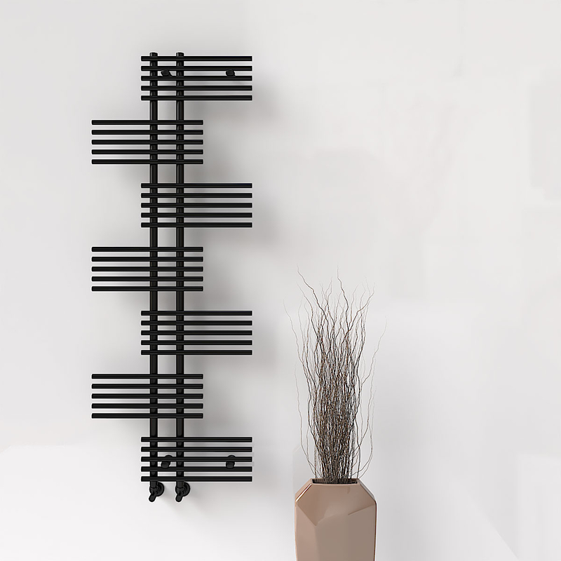 FIJI Decorative Towel Warmer 650x1762 Black Matt