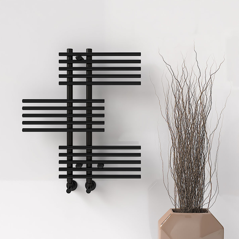 FIJI Decorative Towel Warmer 650x740 Black Matt