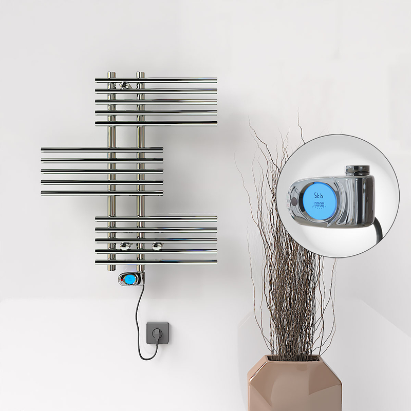 FIJI Electric Towel Warmer 650x740 Chrome (Musa Thermostat) 200W