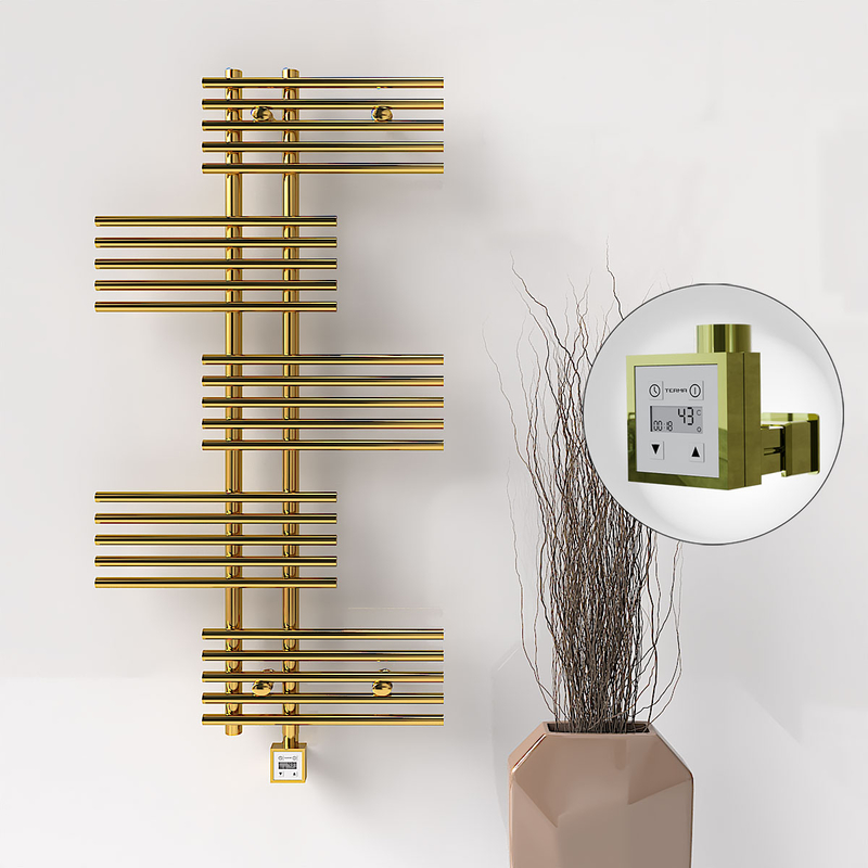 FIJI Electric Towel Warmer 650x1250 Gold (KTX3 Thermostat) 300W