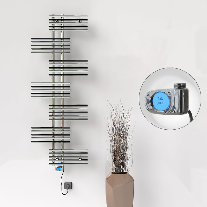 FIJI Electric Towel Warmer 650x1762 Chrome (Musa Thermostat) 600W