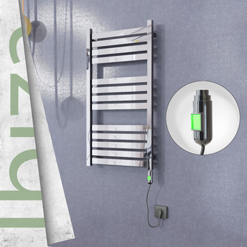 Ibiza Stainless Steel Electric Towel Warmer 500x960 Polished Finish (On/Off) 300 W - Thumbnail