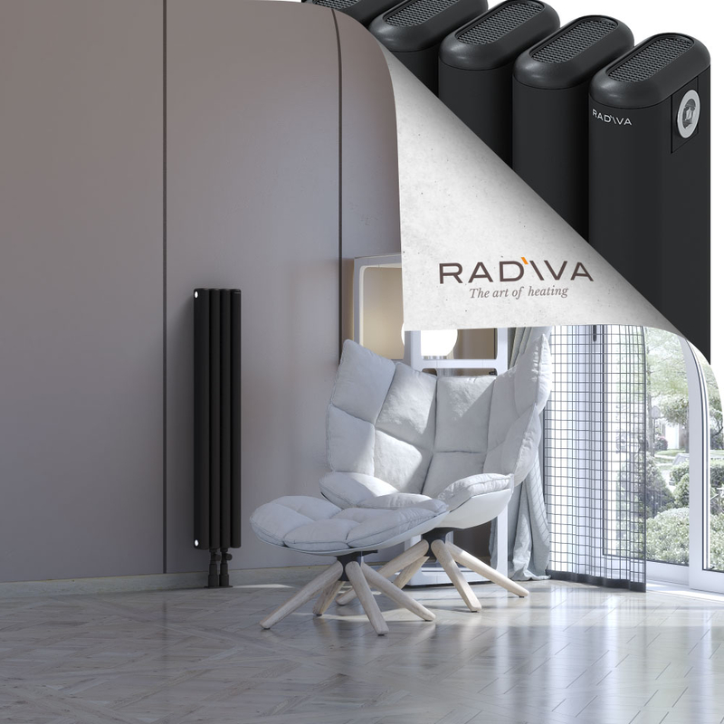 Kotto Aluminium Radiator 1000x176 Black