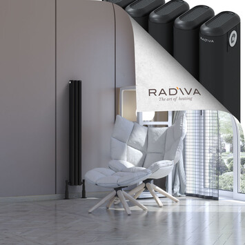 Kotto Aluminium Radiator 1200x131 Black - Thumbnail