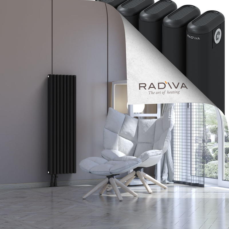 Kotto Aluminium Radiator 1200x356 Black