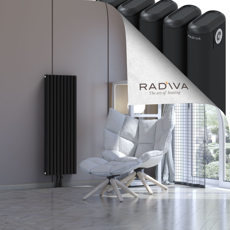 Kotto Aluminium Radiator 1200x401 Black