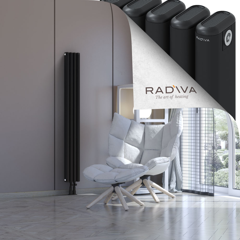 Kotto Aluminium Radiator 1500x176 Black