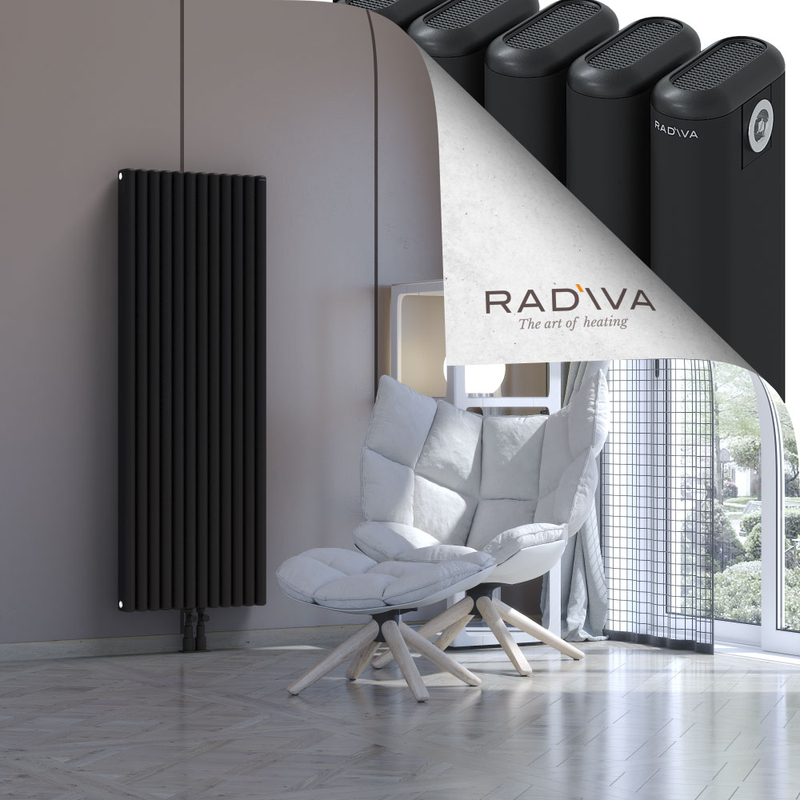 Kotto Aluminium Radiator 1500x536 Black