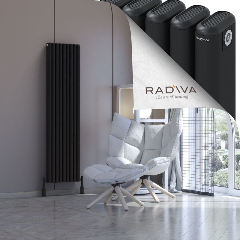 Kotto Aluminium Radiator 1600x401 Black