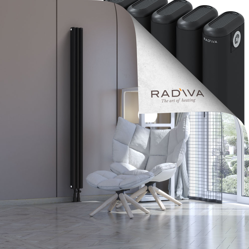 Kotto Aluminium Radiator 1800x131 Black