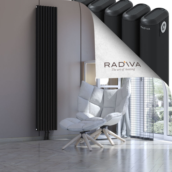 Kotto Aluminium Radiator 2000x356 Black - Thumbnail