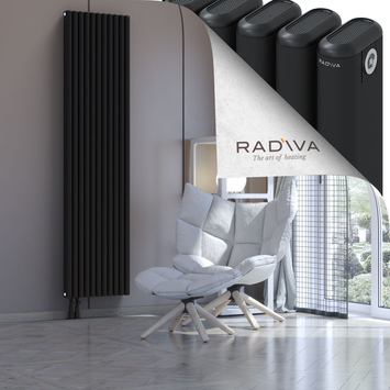 Kotto Aluminium Radiator 2000x491 Black - Thumbnail