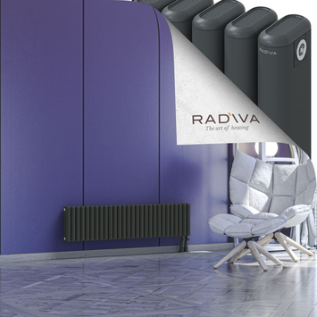 Kotto Aluminium Radiator 300x1256 Dark Anthracite - Thumbnail