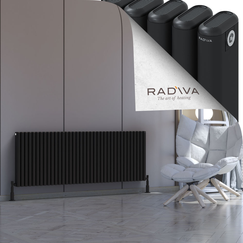 Kotto Aluminium Radiator 600x1661 Black