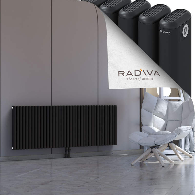 Kotto Aluminium Radiator 600x1661 Black