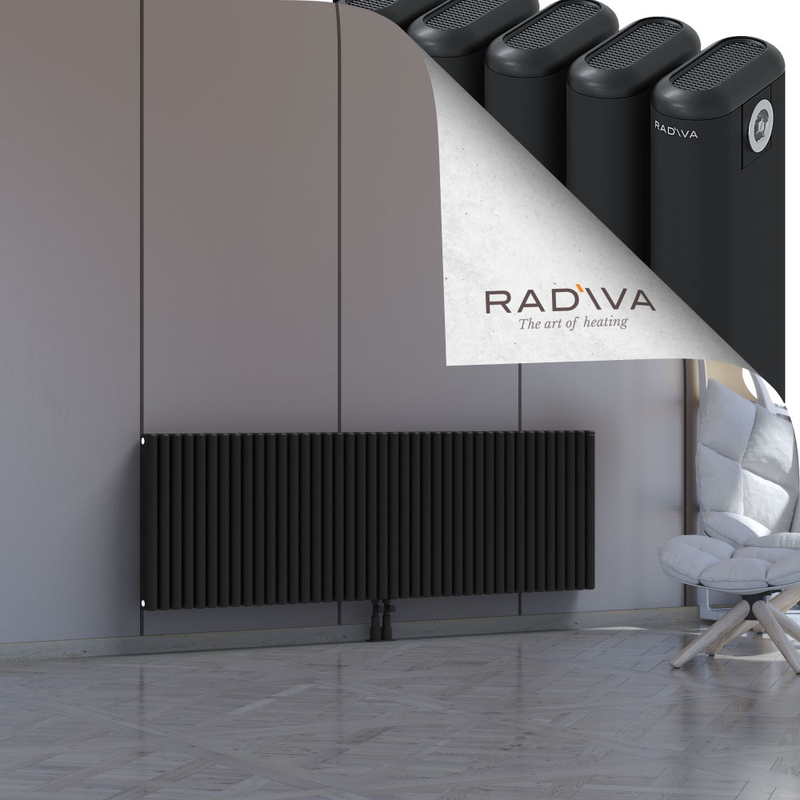 Kotto Aluminium Radiator 600x1841 Black