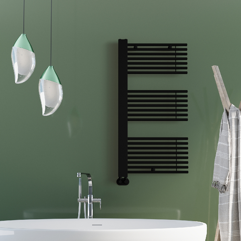 Male Decorative Towel Warmer 600x1190 Matt Black