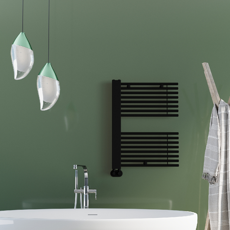 Male Decorative Towel Warmer 600x800 Matt Black