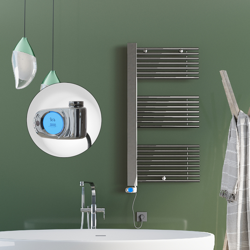 Male Electric Towel Warmer 600x1190 Chrome (Musa Thermostat) 300 W