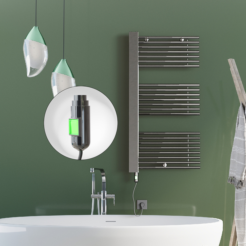 Male Electric Towel Warmer 600x1190 Chrome (On/Off) 300 W