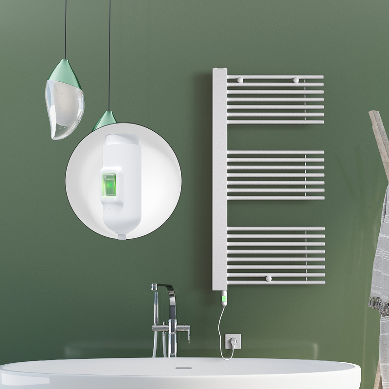 Male Electric Towel Warmer 600x1190 White (On/Off) 600 W