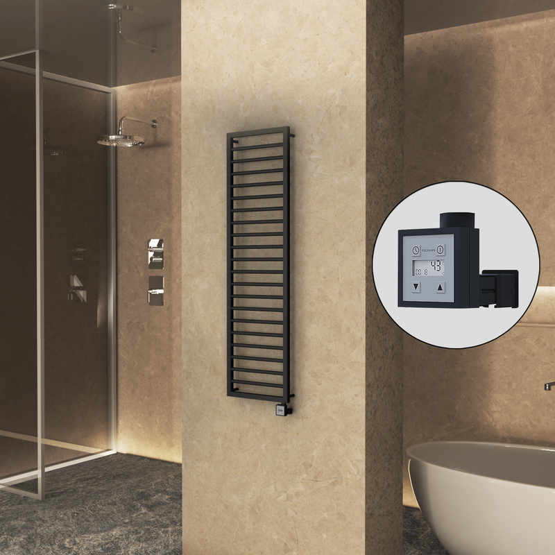 Naxos Electric Towel Warmer 500x1655 Matte Black Ktx3 600 W