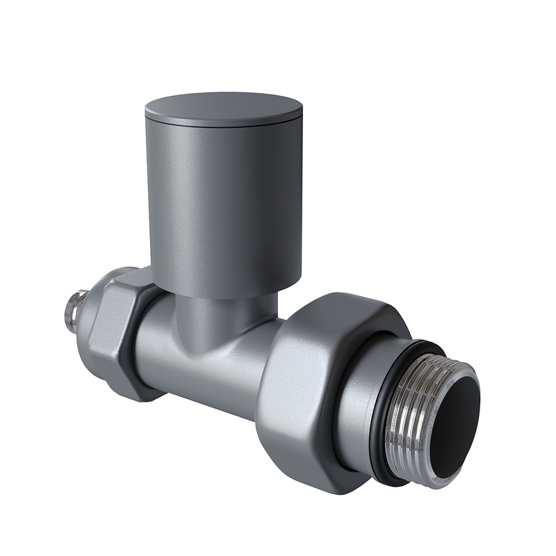 Radiator Valve 1/2'' Anthracite Straight Pex (Metal Head 16x2 Connection)