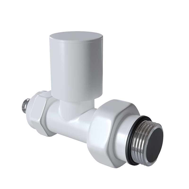 Radiator Valve 1/2'' Blanc Straight Pex (Metal Head 16x2 Connection)