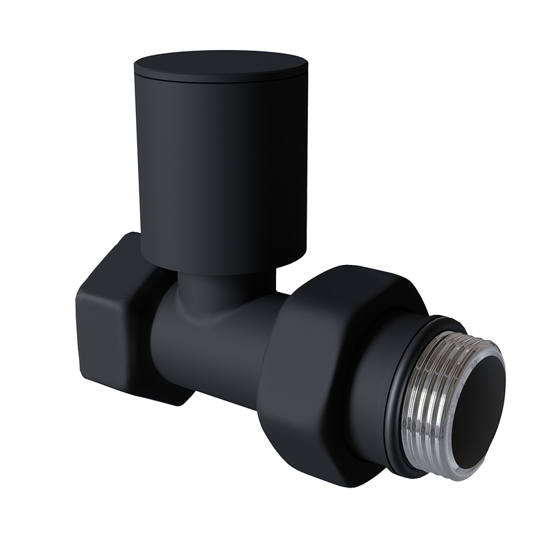 Radiator Valve 1/2'' Noir Straight (Metal Head)