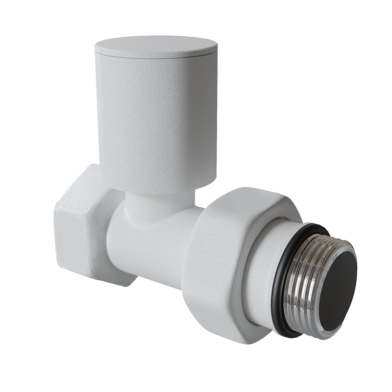 Radiator Valve 1/2'' Texture Blanc Straight (Metal Head)