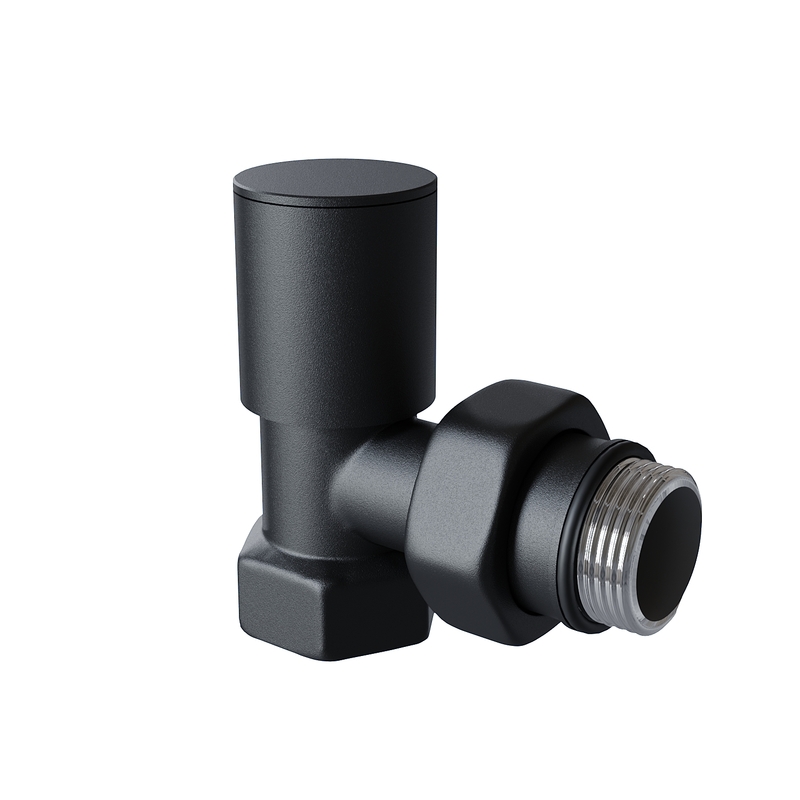 Radiator Valve 1/2'' Texture Noir Corner (Metal Head)