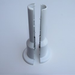 Single Radiator Tube Hiding Sleeve Plug-In Plastic Blanc 160mm - Thumbnail