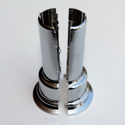 Single Radiator Tube Hiding Sleeve Plug-In Plastic Chrome 115mm - Thumbnail