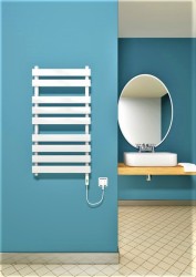 Tahiti Electric Towel Warmer 300 Watt 500x950 White (On/Off) - Thumbnail