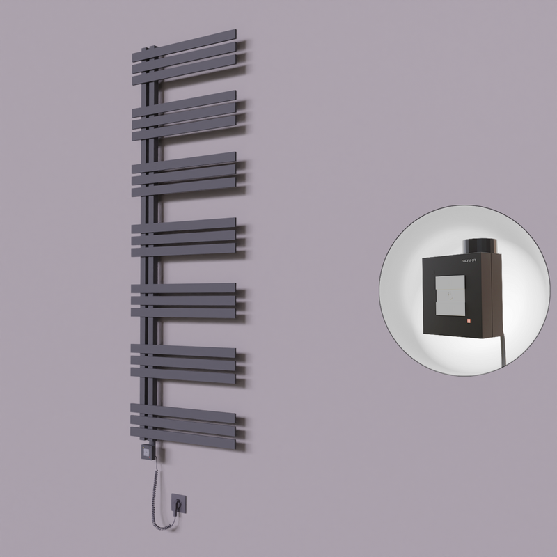 Thames Dekoratif Elektrikli Havlupan 500x1800 Koyu Antrasit (KTX1 Termostat) 1000W Spiral Kablolu