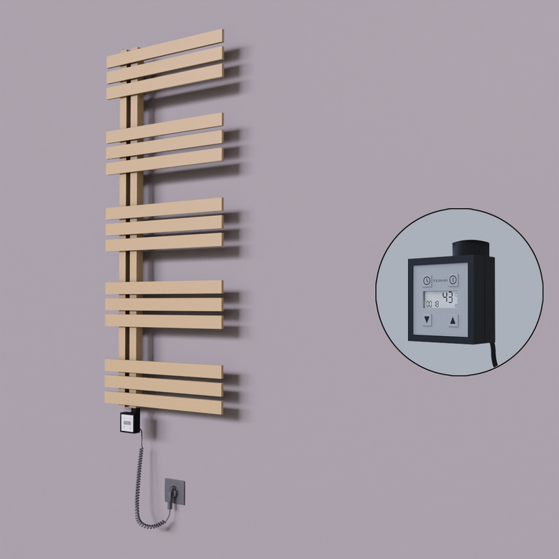 Thames Dekoratif Elektrikli Havlupan 600x1200 Kapuçino (KTX3 Termostat) 600W Spiral Kablolu