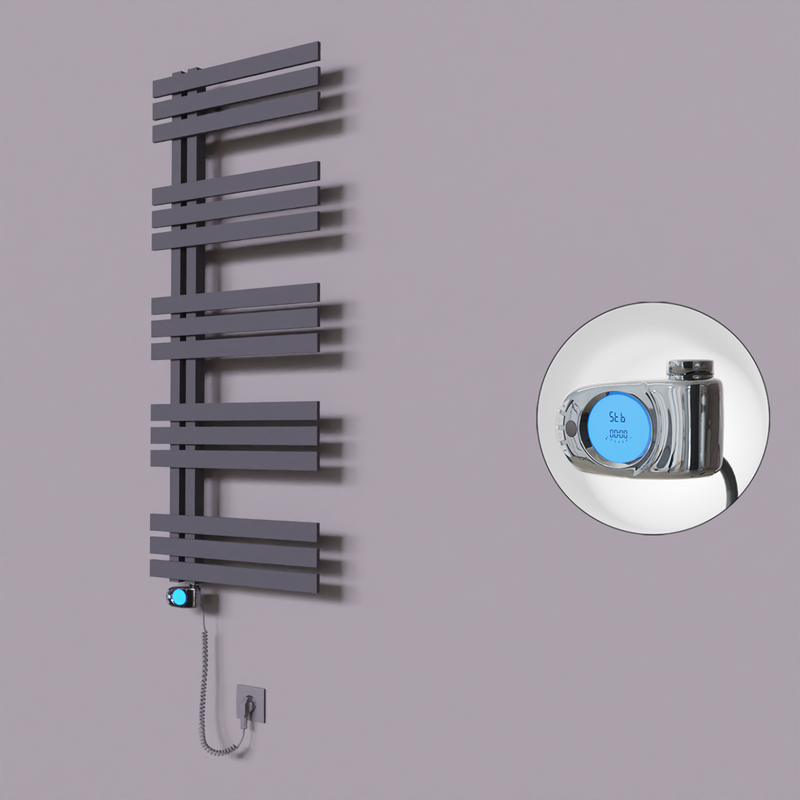 Thames Dekoratif Elektrikli Havlupan 600x1200 Koyu Antrasit (Musa Termostat) 600W