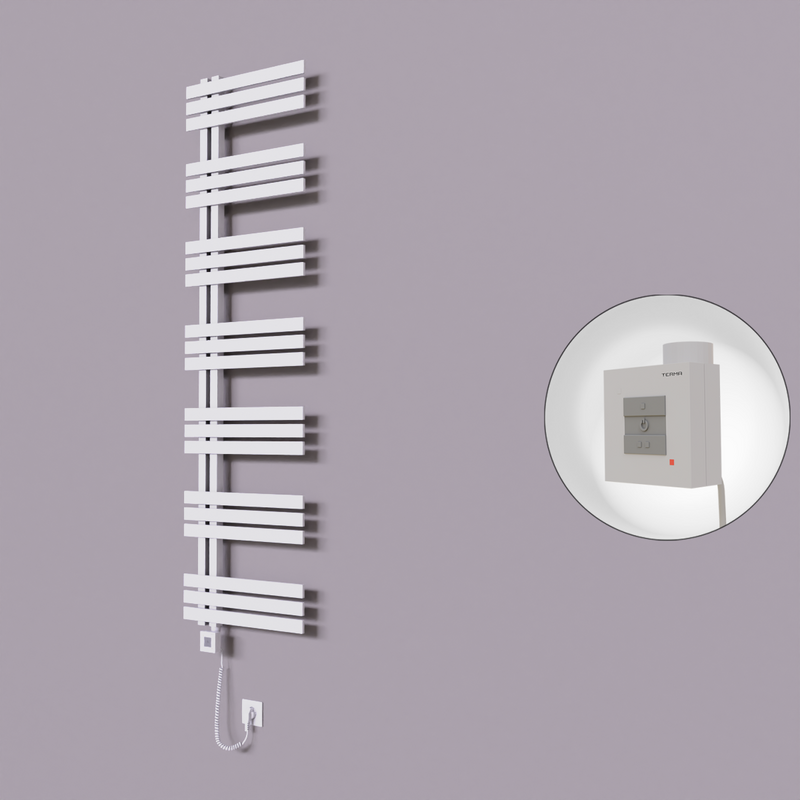 Thames Dekoratif Elektrikli Havlupan 600x1800 Beyaz (KTX1 Termostat) 1000W Spiral Kablolu