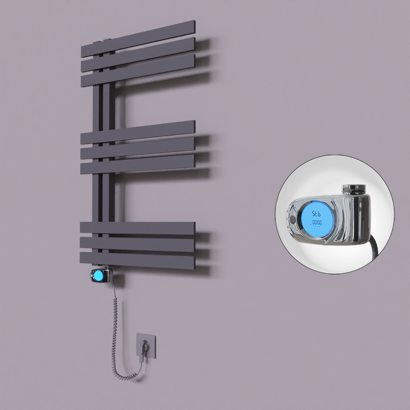 Thames Dekoratif Elektrikli Havlupan 600x800 Koyu Antrasit (Musa Termostat) 300W