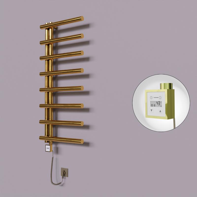 Tuna Dekoratif Elektrikli Havlupan 500x1150 Altın (KTX3 Termostat) 300W Spiral Kablolu