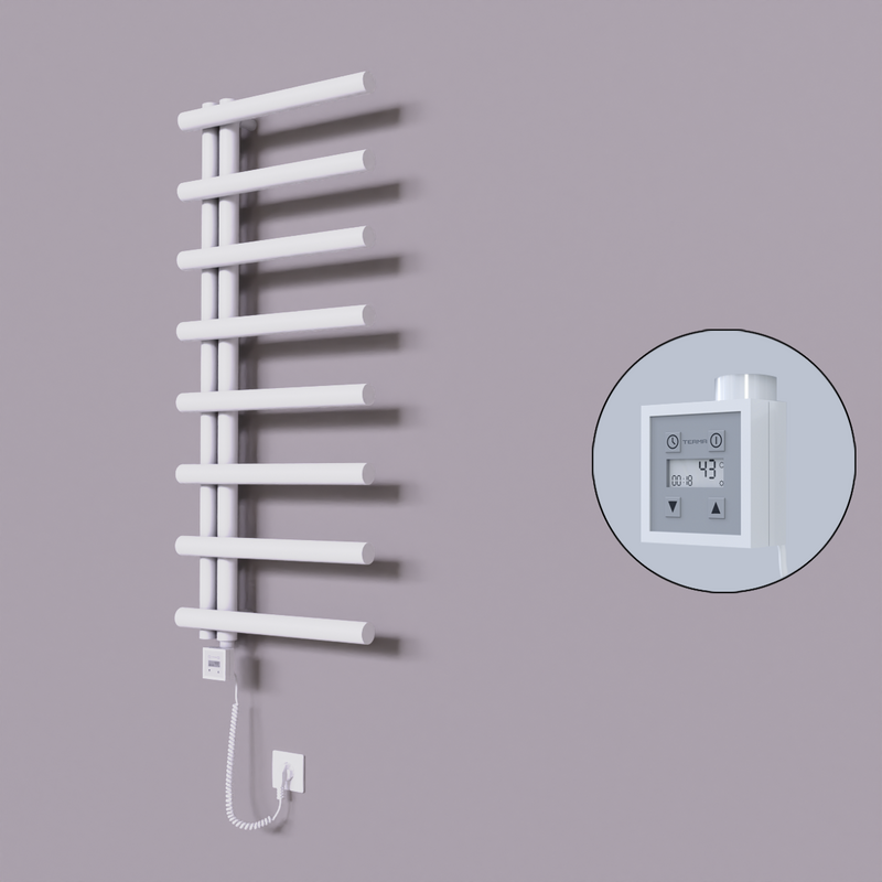 Tuna Dekoratif Elektrikli Havlupan 500x1150 Beyaz (KTX3 Termostat) 300W Spiral Kablolu