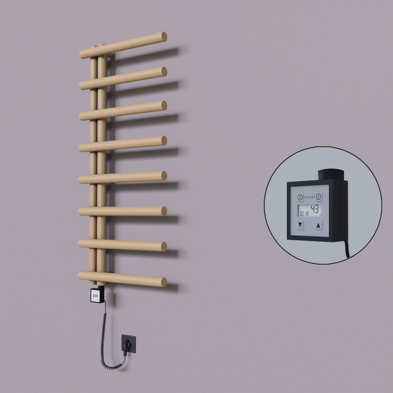 Tuna Dekoratif Elektrikli Havlupan 500x1150 Kapuçino (KTX3 Termostat) 300W Spiral Kablolu