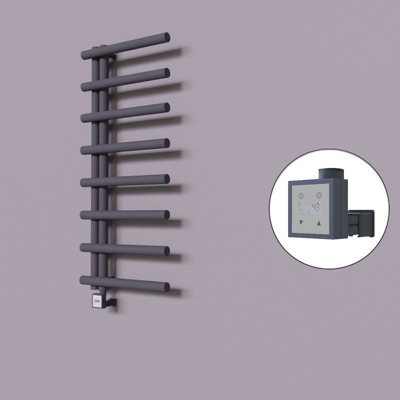 Tuna Dekoratif Elektrikli Havlupan 500x1150 Koyu Antrasit (KTX3 Termostat) 300W